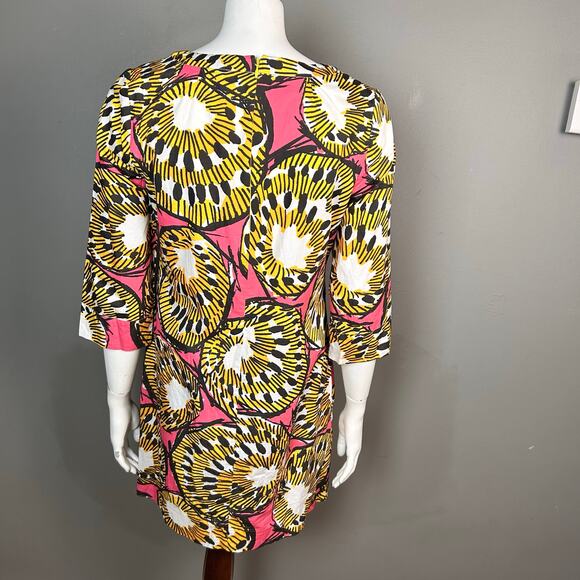 J Crew Tunic Dress Size  6 Pink Ratti Electric Kiwi Cotton Beach Coastal - Picture 8 of 10